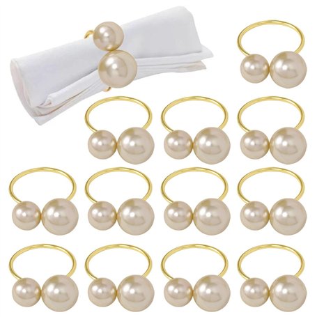 Lot De 12 Ronds De Serviette En Perles