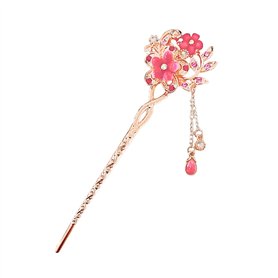 Morceau D'Aiguille De Cheveux À Fleurs Roses