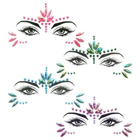 4 Morceaux De Plaque De Visage En Strass
