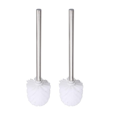 Lot de 2 brosses WC avec manche en acier inoxydable