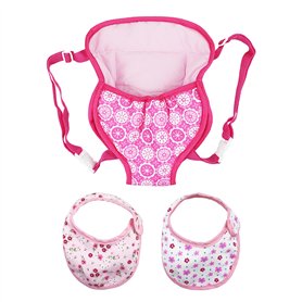 NyxSeat Porte-poupée 1 pièce avec 2 bandanas à salive - Porte-poupée - Bandoulière réglable - Mini jouet pour filles et garçons.
