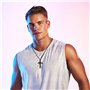 NyxSeat Lot de 8 colliers pour homme, 1 pochette en velours, collier en forme de croix, collier pour homme, pendentif dent de lo
