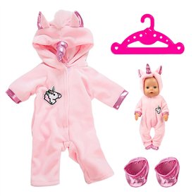 1 ensemble de vêtements et de chaussures de poupée rose