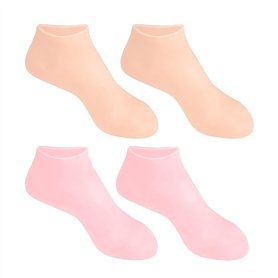 Lot de 2 paires de chaussettes hydratantes en silicone pour le spa pour les pieds pour femme