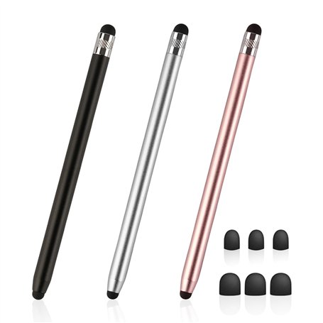 KRYMSON Lot de 3 stylets à double tête pour écran tactile en caoutchouc