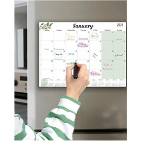 Qupuce Calendrier Anglais Magnetique Frigo 2025 2026 (18 Mois) 32 * 22Cm