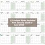 Qupuce Calendrier Anglais Magnetique Frigo 2025 2026 (18 Mois) 32 * 22Cm, Calendrier Organisateur Frigo Jan.2025 - Juin.2026, Ca