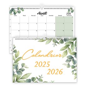 Calendrier Mural/Frigo 2025 2026 Mensuel