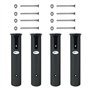 OXFUZZ 4X Pêche Porte-Cannes de Bateau 4 Tubes avec 8 pièces Vis de Montage pour Pêche Bateaux Marine Kayak - Noire