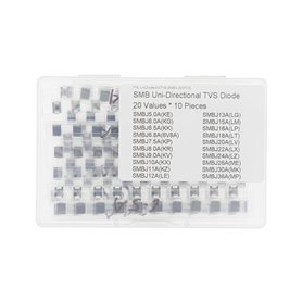 20 Valeurs * 10 Pièces Kit de Diodes de Protection SMB 600W TVS Uni-Directionnelles Montées en Surface