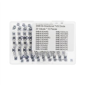 20 Valeurs * 10 Pièces Kit de Diodes de Protection 600W TVS Bi-Directionnelles montées en surface