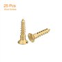 sourcing map Laiton Bois Vis, 25pcs M4 x 16mm Fente Entraînement Plat Tête Auto Taraudage Vis Tête Fraisée pour Travail Bois Meu
