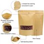 CYH Lot de 50 sacs en papier kraft auto-scellants – Pochettes de stockage alimentaires réutilisables avec fenêtre transparente –