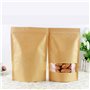 CYH Lot de 50 sacs en papier kraft auto-scellants – Pochettes de stockage alimentaires réutilisables avec fenêtre transparente –