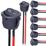 Taiss 10 pièces interrupteur 12v on off SPST 2 broches 2 positions Interrupteur à Bascule rond 6A/250V AC pour Voiture Camion Ba