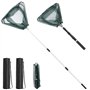 Lot de 2 épuisettes de pêche télescopiques pliables de 130 cm avec sac de rangement
