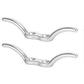POFET Lot de 2 crochets en acier inoxydable 316 de qualité marine pour mât de drapeau 110 mm Accessoires d'amarrage pour bateaux