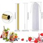 Pailles Bubble Tea Réutilisables Lot de 7 Acier Inoxydable Pailles à Boire en Métal Extra Larges 10mm Design Pointu avec 2 Bross