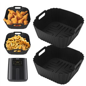 2 Pieces Moule Silicone Air Fryer pour Philips Essential Airfryer 3000L4.1L，Reusable Moule Air Fryer pour Philips 3000 L 4.1 L(H