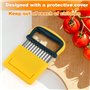 RISVOWO Coupe Pomme de Terre et Patate - Lame Ondulée en Acier Inoxydable - Couteau à Frites et Trancheuse Vague pour Légumes, F