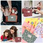 Trousse de Toilette Voyage, 2Pcs Pochette de Maquillage en Velours Côtelé, Trousse Maquillage Voyage, Trousse Maquillage Femme a