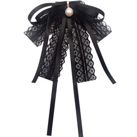 JJiaoLinin Nœud Papillon en Dentelle Noire pour Femme et Fille