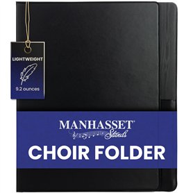 Manhasset Chemise de chorale 2 pages 1600 - Dossier de partitions - Papier format Letter - Noir - Classique - 12.2 x 1 x 9.2 inc
