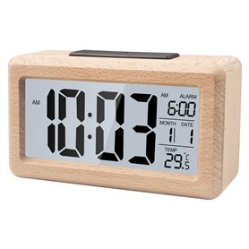 Gvolatee Réveil Digital Lumineux en Bois
