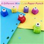 Crihovy 6 Pièces Ciseaux Enfant + 6 Pièces Perforatrices à Papier, Ciseau Cranteurs Zigzag + Perforatrice avec 6 Formes de Coupe