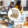 Nicrulp Boite à Thé à 9 Compartiments, Rangement The Sachet Bois, Coffret Thé, Boite en Bois avec Couvercle, Tea Box, Organisate