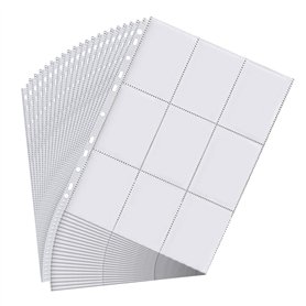 Relota 60 Pcs protege carte double face 1080 poches, pochette cartes transparentes, 11 trous classeur sleeves, protection carte  Relota 60 Pcs protege carte double face 1080 poches