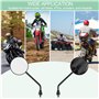 Nicrulp 1 Paire Rond Rétroviseurs Latéraux Moto Embout de Guidon, Rétroviseur Moto Universel, Miroir Latéral de Moto Réglable 36