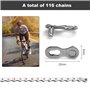 SPEACOUR Vitesses Chaîne de Vélo 9 Vitesses en Métal Galvanisé Chaîne de Vélo Vtt 9 Vitesses 116 maillons Chaîne VTT Universel a