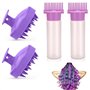 VireEyU Set de 4 Pièces Applicateur d'Huile pour Cheveux avec Brosse de Massage - Bouteille Applicatrice et Brosse de Massage du