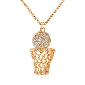 Collier de basket-ball avec pendentif en forme de panier de basket-ball pour les joueurs de basket-ball