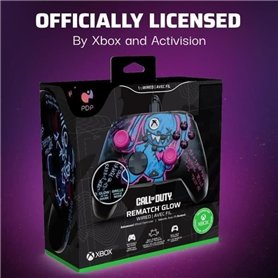 Manette filaire - Rematch GLOW - Xbox One et Series X|S - PDP - Motif Minster Peeks - Noir