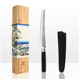 KOTAI | Couteau à Pain | Couteau Dentelé | Lame de 20 cm | Martelé et Aiguisé à la Main | Acier Inoxydable Japonais 440C Ultra-T
