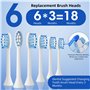 Vexloria Brosse à Dent Électrique Soniques, Brosse a Dent Electrique Adulte Enfant avec 6 Têtes de Brosse, 5 Modes et Minuterie,