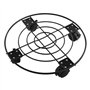 JEUIHAU Lot de 6 paniers de fleurs en métal de 27 cm avec roue de frein pivotante, porte plante a roulettes, support rond robust