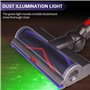 Laymi Brosse aspirateur pour Dyson V7 V8 V10 V11 V15 avec lumières LED pour tapis et sols durs Roues plus lisses Rouleau turbo-b