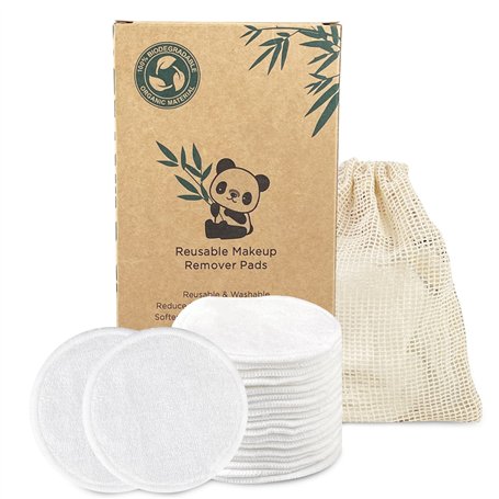 Relota Lot De 22 Tampons Démaquillants Lavables Fibre De Bambou