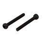 sourcing map 50pcs M2x15mm Vis à tête hexagonale six pans creux boulon Alliage d'Acier vis Moletée Noir