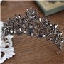 Frcolor 1 pc Vintage Baroque Couronne Alliage Coiffure Tiare De Mariée Hairband Accessoire De Cheveux De Mariage Bandeau (Noir)