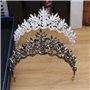 Frcolor 1 pc Vintage Baroque Couronne Alliage Coiffure Tiare De Mariée Hairband Accessoire De Cheveux De Mariage Bandeau (Noir)