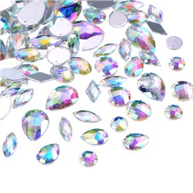 108 Pièces AB Gemmes Acrylique Clair Strass Cristal à Coudre