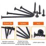 Rustark 390 pièces #7 Vis à bois à filetage épais pour cloison sèche avec clé Phillips Noir Oxyde Finsh Finsh Kit d'assortiment 