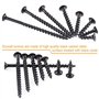 Rustark 390 pièces #7 Vis à bois à filetage épais pour cloison sèche avec clé Phillips Noir Oxyde Finsh Finsh Kit d'assortiment 