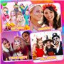 Peinture Corporelle pour Le Visage, 15 Couleurs Palette de Maquillage Enfants avec 2 Pinceaux, 32 Pochoir, Kit Maquillage Enfant