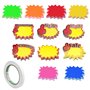 hocadon 600 Pièces Étiquettes de Prix en Papier Étiquette de Vente au Détail en Papier Signes de Starburst pour Faveurs Magasin