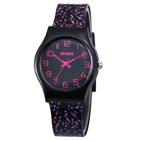 Montre d'enfant Zeiger Montre pour Fille Garcon Mouvement Quartz Analog Montre pour fille Montre pour Garcon Bande Silicone Mult